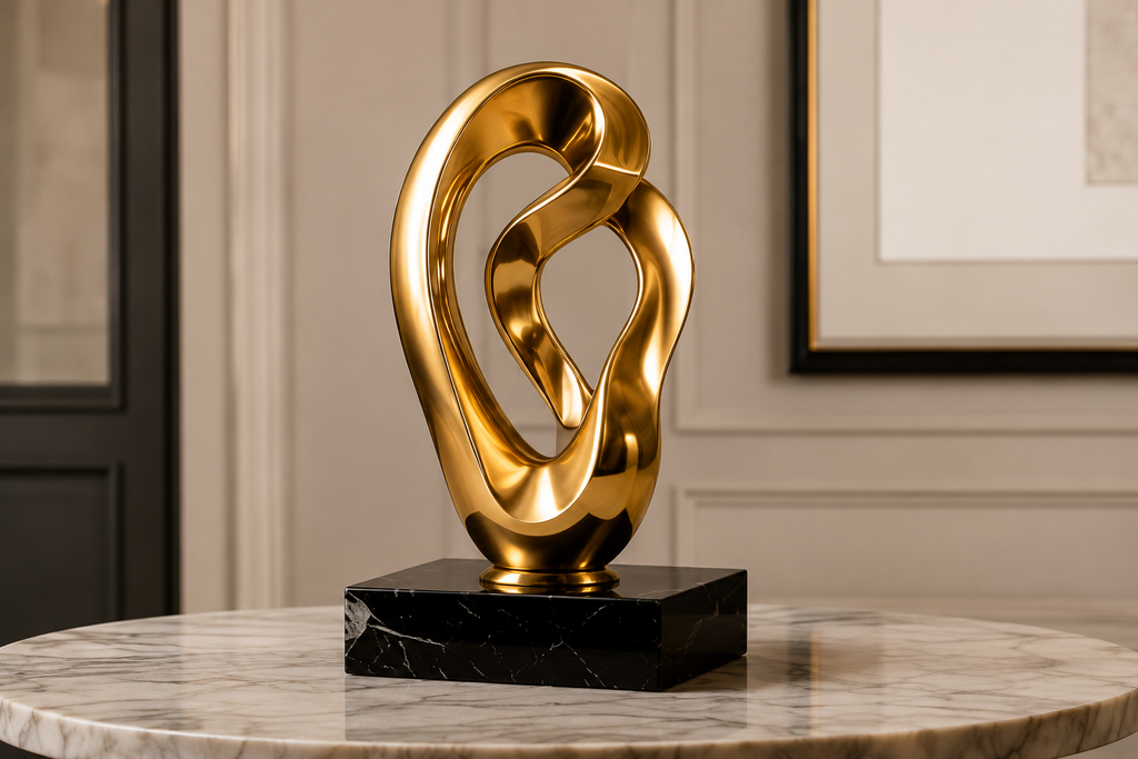 Golden Abstract Sculpture