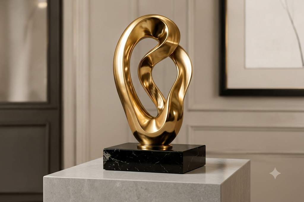 Golden Abstract Sculpture