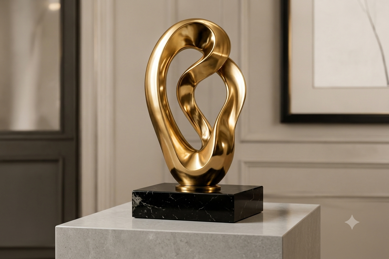 Golden Abstract Sculpture