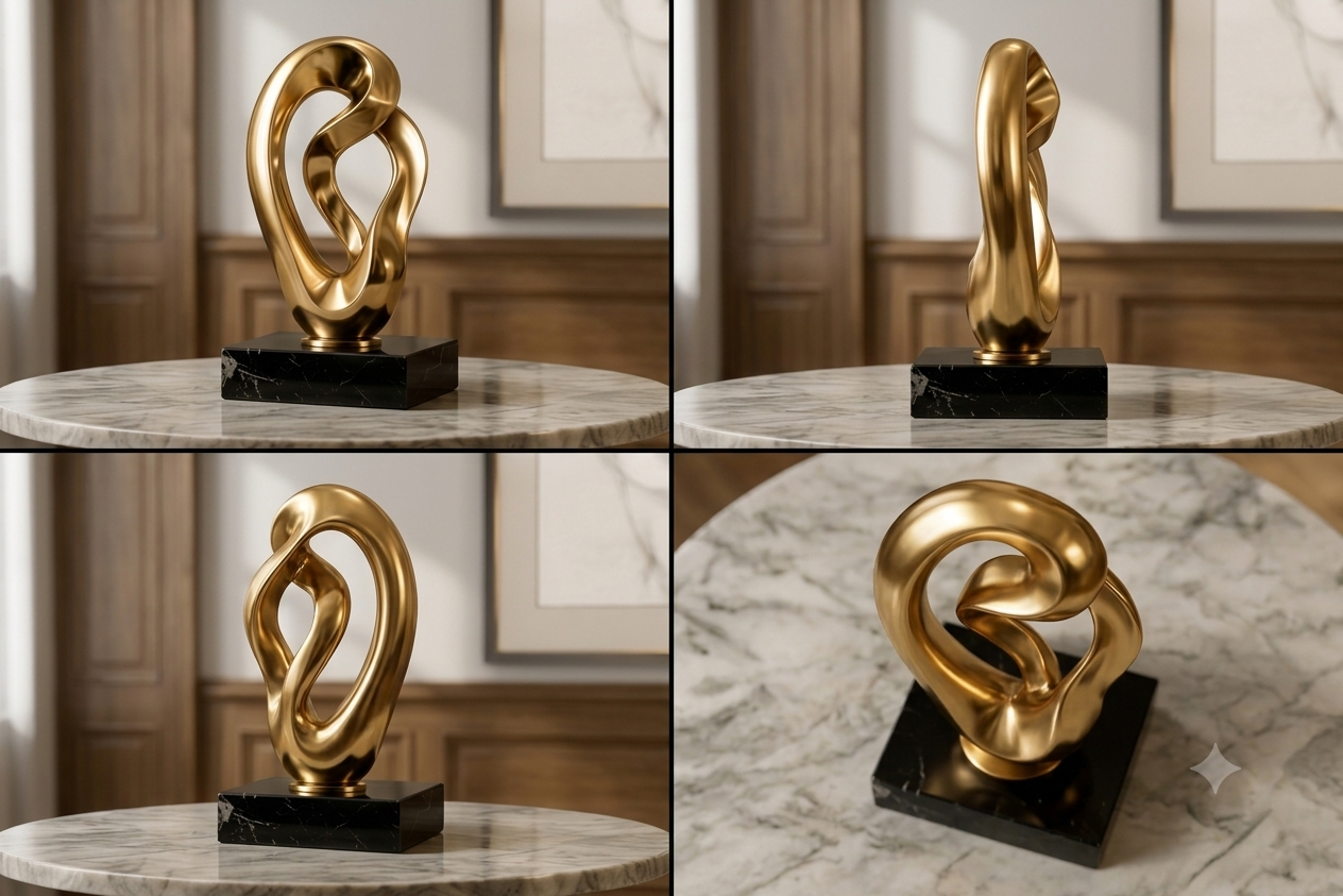 Golden Abstract Sculpture