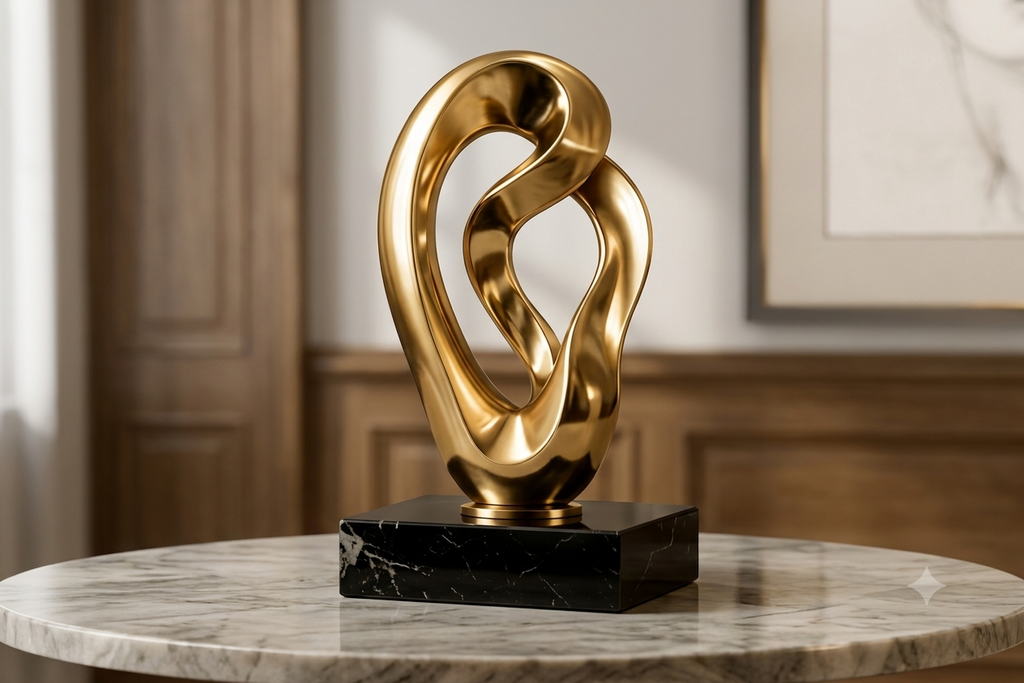 Golden Abstract Sculpture