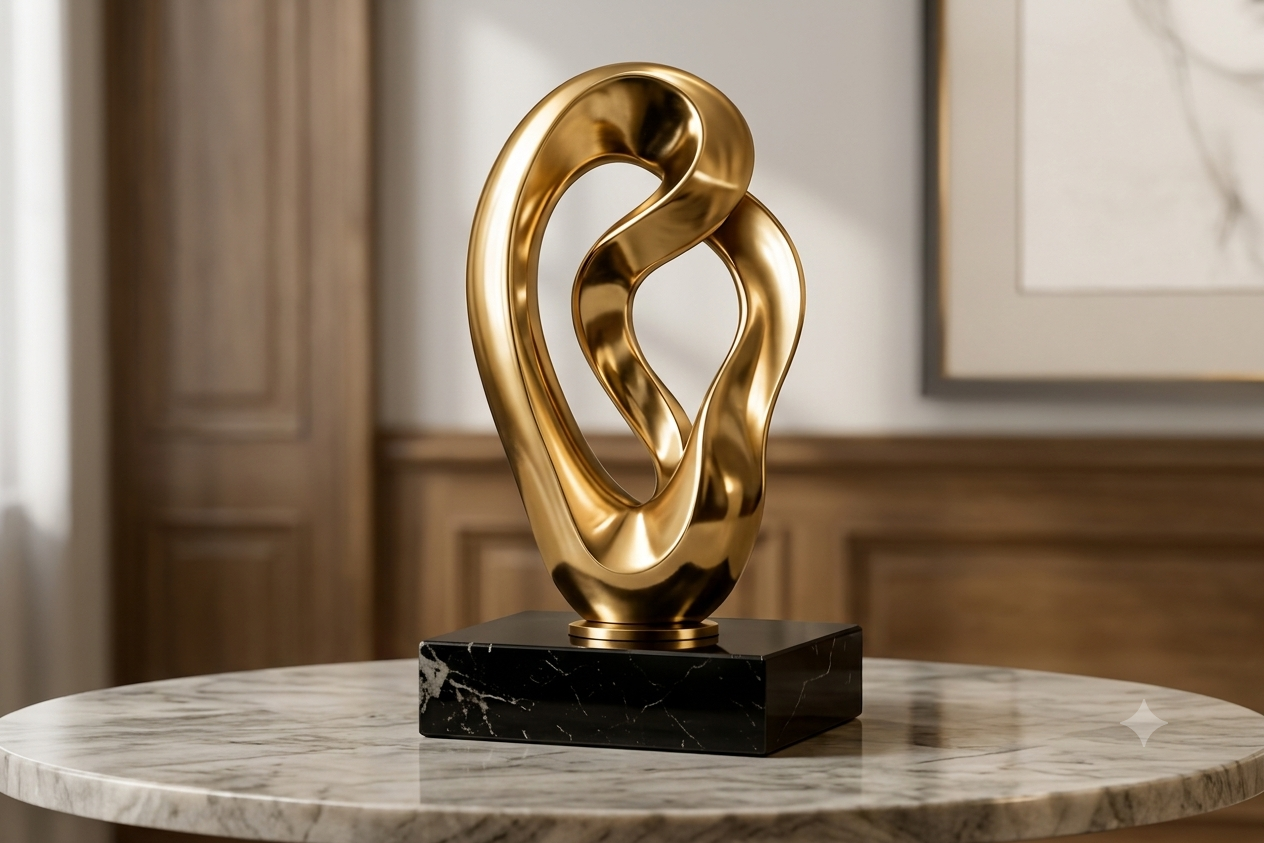 Golden Abstract Sculpture