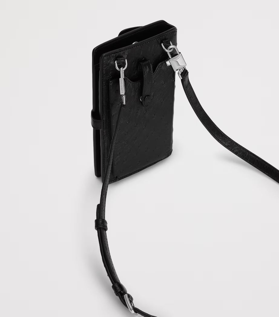 Dolce&Gabbana Ostrich Leather Cross-Body Wallet